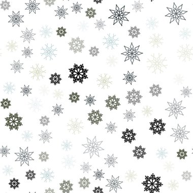 Açık mavi, yeşil vektör sorunsuz doku renkli kar taneleri ile. Modern geometrik soyut Illustration kristalleri ile buz. Desen tasarım pencere panjur, perdeler.