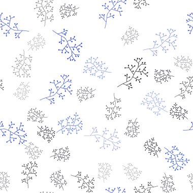 Koyu mavi vektör dalları ile sorunsuz arka plan. Beyaz arka plan üzerinde doğal tarzı şubeleri var. Desen tasarım kumaş, duvar kağıtları.