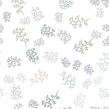 Koyu mavi, kırmızı sorunsuz doğal sanat dalları ile vektör. Beyaz arka plan üzerinde kabataslak karalamalar. Desen için modaya uygun Kumaş, duvar kağıtları.