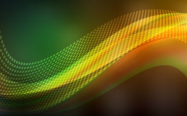 Koyu yeşil, sarı arka plan kabarcıklar, satırları ile vektör. Üçgen yapısı ile soyut tarzda dekoratif tasarım. Desen doku duvar kağıdı için.