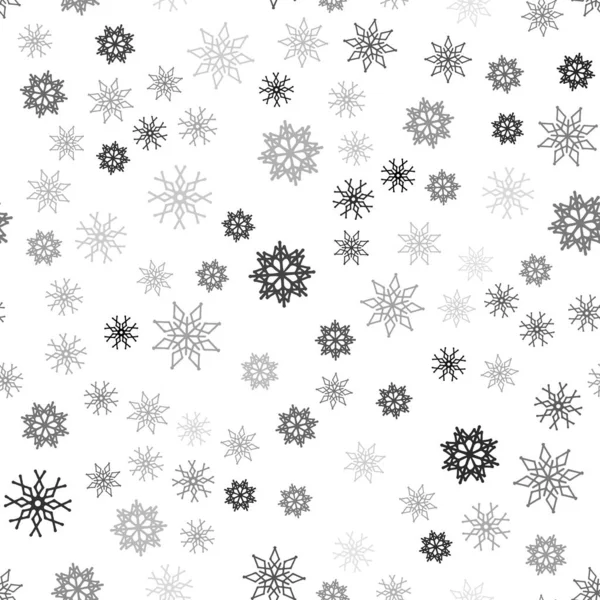 Hellgraue Vektor Nahtlose Textur Mit Farbigen Schneeflocken Verschwommenes Dekorationsdesign Weihnachtsstil — Stockvektor