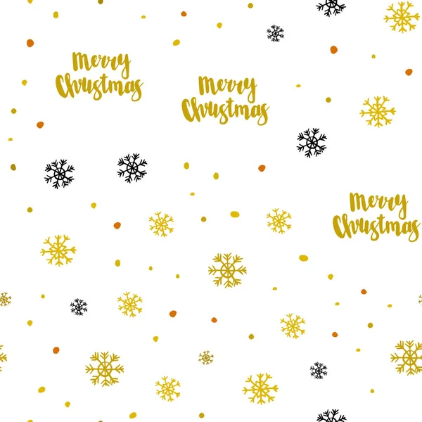 深黄色矢量无缝纹理与彩色雪花 闪耀着五颜六色的插图与雪在圣诞节样式 百叶窗 窗帘的设计图案 — 图库矢量图片