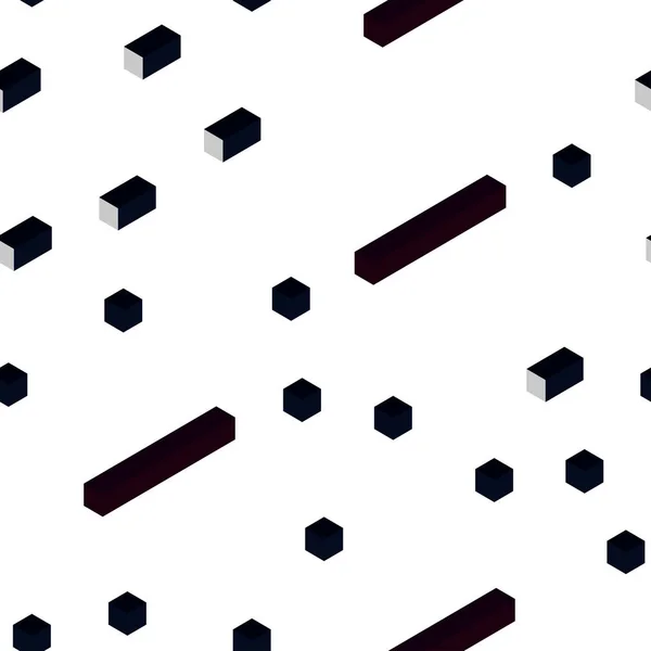 Dark Pink Red Vector Seamless Isometric Backdrop Rhombus Illustration Set — Stock Vector