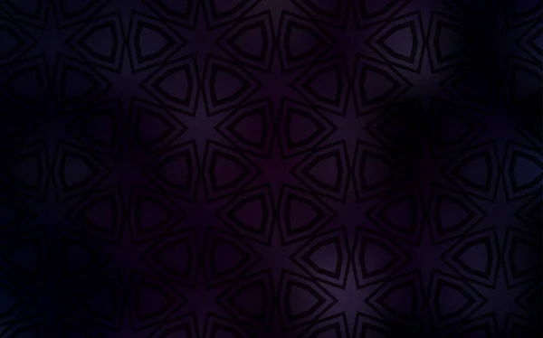Dark Purple Vector Template Sky Stars Decorative Illustration Stars Abstract — Stock Vector