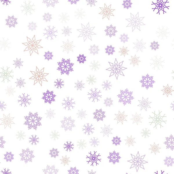 Modèle Sans Couture Vecteur Multicolore Léger Avec Flocons Neige Noël — Image vectorielle
