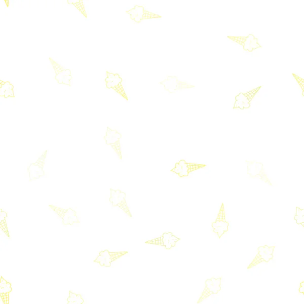 Texture Transparente Vecteur Jaune Clair Avec Délicieuse Crème Glacée Belle — Image vectorielle