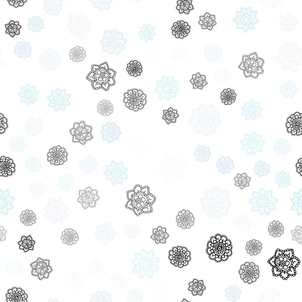 Luz Azul Patrón Inconsútil Vector Con Copos Nieve Navidad Ilustración — Archivo Imágenes Vectoriales