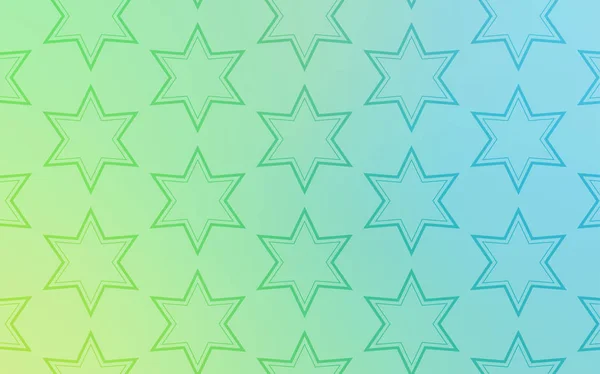 Светло Голубой Зеленый Векторный Фон Цветными Звездами Звёзды Размытом Абстрактном — стоковый вектор