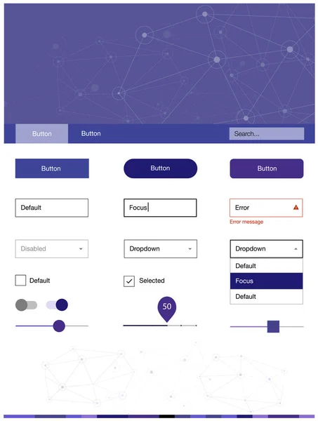 Dark Purple Vector Web Kit Polygonal Style Circles Web Kit — стоковый вектор