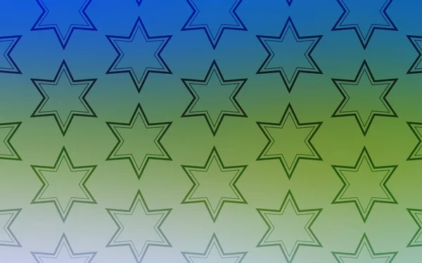 Світло Блакитний Зелений Векторний Фон Кольоровими Зірками Зірки Розмитому Абстрактному — стоковий вектор