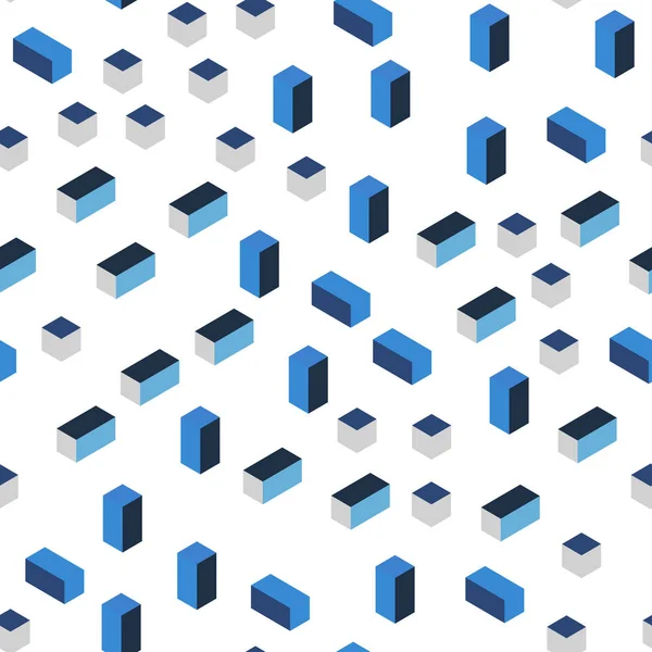 浅蓝色矢量无缝 等距模板与菱形 带有五颜六色矩形的现代抽象插图 面料制造商的设计 — 图库矢量图片