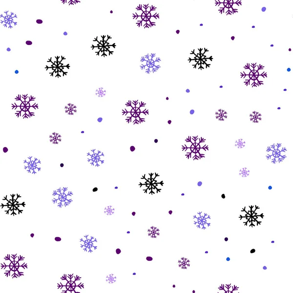 Donker Roze Blauw Vector Naadloze Lay Out Met Heldere Sneeuwvlokken — Stockvector