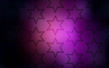 Noel yıldız ile koyu mor vektör desen. Yıldız ile modern geometrik soyut resim. Hediye sarma deseni.