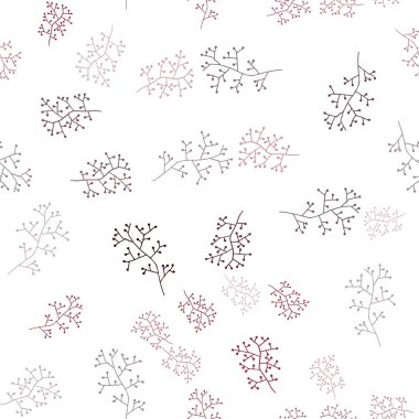 Koyu kırmızı vektör sorunsuz doodle desen dalları ile. Renkli resimde doodle tarzı yapraklar, dallar ile. Tekstil, kumaş, duvar kağıtları için tasarım.