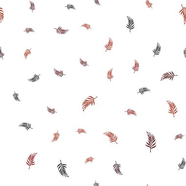 Koyu kırmızı vektör sorunsuz doodle arka plan yaprakları ile. Modern geometrik soyut illüstrasyon ile bırakır. Desen tasarım pencere panjur, perdeler.