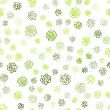 Işık yeşil vektör sorunsuz arka plan xmas kar taneleri ile. Bulanık dekoratif tasarım kar ile xmas tarzında. Desen tasarım kumaş, duvar kağıtları.