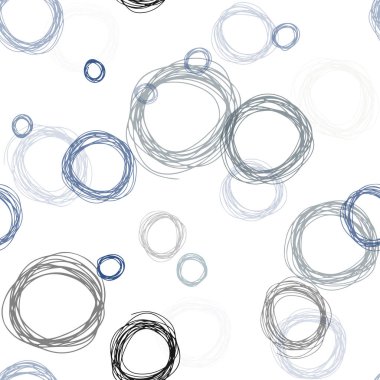 Açık mavi, sarı vektör disklerle sorunsuz doku. Bulanık daireler doğa tarzı ile güzel renkli resimde. Desen için modaya uygun Kumaş, duvar kağıtları.