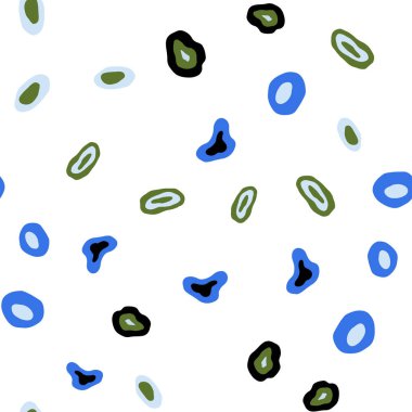 Açık mavi, vektör küreler ile seamless modeli yeşil. İllüstrasyon renkli soyut daireler parlayan ayarlanmış. Desen tasarım pencere panjur, perdeler.