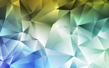 Açık mavi, yeşil vektör kapak poligonal tarzı. Üçgen doğa tarzı ile güzel illüstrasyon. Akıllı tasarım, iş reklam için.