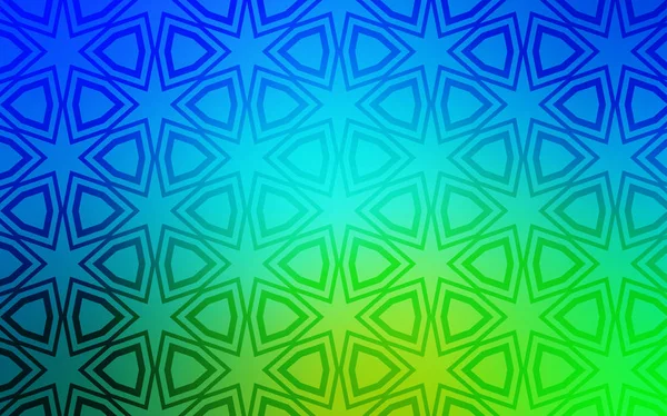 Modèle Vectoriel Bleu Clair Vert Avec Étoiles Ciel Illustration Abstraite — Image vectorielle