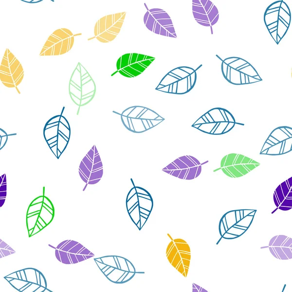 Легкий Многоцветный Вектор Бесшовный Естественный Фон Листьями Красочная Абстрактная Иллюстрация — стоковый вектор