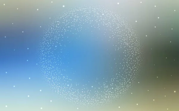 Світло Блакитне Зелене Векторне Компонування Космічними Зірками Космічні Зірки Розмитому — стоковий вектор
