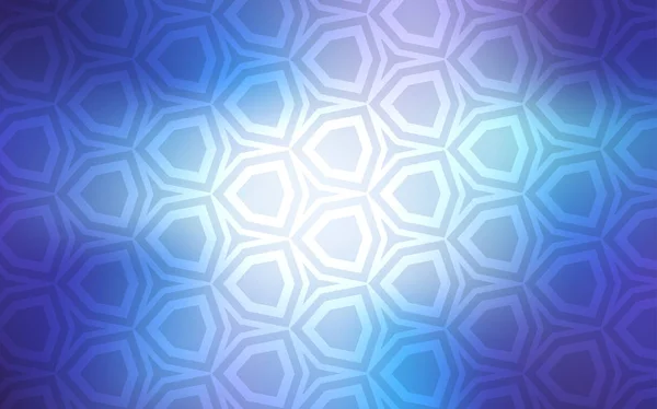 Rose Clair Couverture Vectorielle Bleue Avec Ensemble Hexagones Illustration Abstraite — Image vectorielle