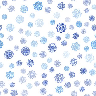 Koyu mavi vektör Noel kar taneleri ile seamless modeli. Bulanık dekoratif tasarım kar ile xmas tarzında. Tekstil, kumaş, duvar kağıtları için tasarım.