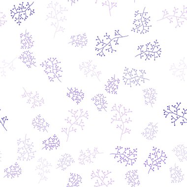 Pembe ışık, vektör sorunsuz doodle şablonu dalları ile mavi. Soyut illüstrasyon yapraklar, dallar karalamalar tarzı ile. Kartvizit, Web siteleri için şablon.