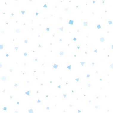 Üçgen, daire, küpleri ile sorunsuz arka plan ışık mavi vektör. Daire, üçgen, küpleri ile soyut degrade illüstrasyon. Desen tasarım kumaş, duvar kağıtları.