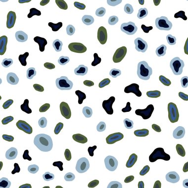 Koyu mavi, yeşil daireler ile sorunsuz şablon vektör. İllüstrasyon renkli soyut daireler parlayan ayarlanmış. Desen tasarım kumaş, duvar kağıtları.