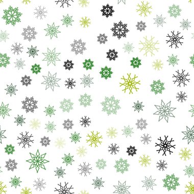 Koyu yeşil, kırmızı güzel kar taneleri ile sorunsuz kapak vektör. Kristalleri ile glitter soyut Illustration buz. Kartvizit, Web siteleri için şablon.