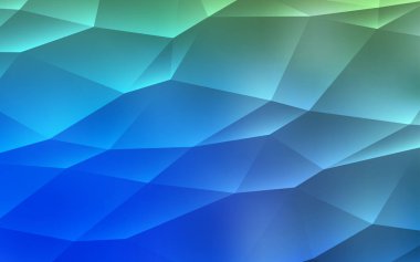 Açık mavi, yeşil vektör arka plan üçgenler ile. Renkli gradyan ile arka plan üçgenler. İşletme reklam, kitapçıklar, broşürler için desen