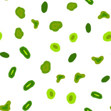 Açık yeşil, sarı vektör küreler ile seamless modeli. Bulanık daireler doğa tarzı ile güzel renkli resimde. Tekstil, kumaş, duvar kağıtları için tasarım.