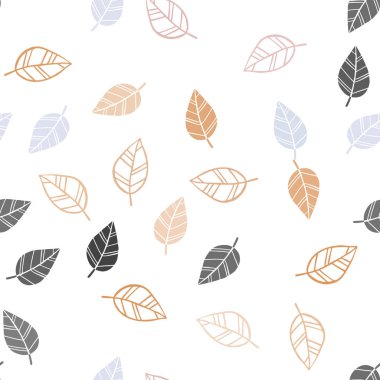 Açık mavi, sarı vektör sorunsuz doodle arka plan yaprakları ile. Dekoratif illüstrasyon soyut şablonundaki karalamalar ile. Desen için modaya uygun Kumaş, duvar kağıtları.