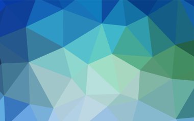 Açık mavi, vektör degrade üçgenler şablon yeşil. Gradyan ile zarif parlak poligonal illüstrasyon. İşiniz için en iyi üçgen tasarım.