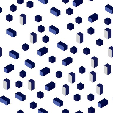 Koyu mavi çizgiler, dikdörtgenler kesintisiz, izometrik düzeniyle vektör. Dikdörtgenler ve kareler ile güzel illüstrasyon. Desen için modaya uygun Kumaş, duvar kağıtları.