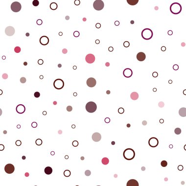Koyu pembe, sarı disklerle sorunsuz doku vektör. Soyut illüstrasyon renkli baloncuklar doğa tarzı ile. Duvar kağıdı, kumaş üreticileri için modaya uygun bir tasarım.