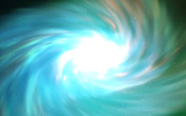 Açık mavi, vektör şablon alan yıldız ile yeşil. Gökyüzü yıldızlarla illüstrasyon soyut şablonunda parlayan. Kozmik arka planlar için şablon.