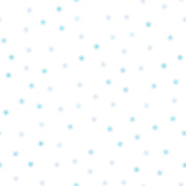 Hafif mavi vektör buz kar taneleri sorunsuz şablonu. Modern geometrik soyut illüstrasyon kar taneleri ile. Desen için modaya uygun Kumaş, duvar kağıtları.