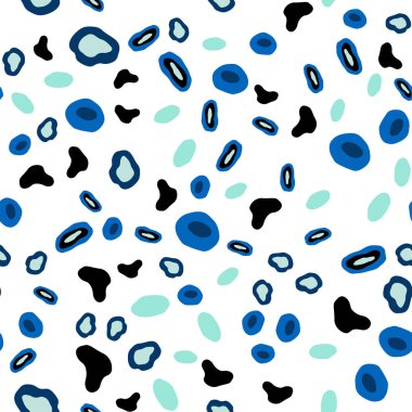 Açık mavi, yeşil vektör sorunsuz arka plan ile bubbles. Bulanık daireler doğa tarzı ile güzel renkli resimde. Tekstil, kumaş, duvar kağıtları için tasarım.