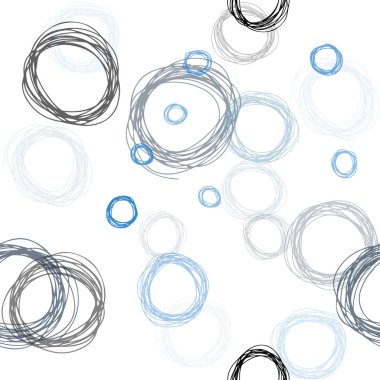 Hafif mavi vektör küreler ile seamless modeli. Soyut illüstrasyon renkli baloncuklar doğa tarzı ile. Tekstil, kumaş, duvar kağıtları için tasarım.