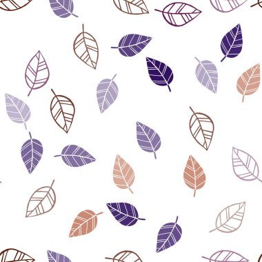 Koyu pembe, sarı yaprakları ile sorunsuz zarif desen vektör. Yaprakları doodle tarzı ile renkli soyut resimde. Kartvizit, Web siteleri için şablon.