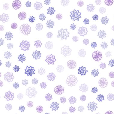 Pembe ışık, vektör sorunsuz şablon buz kar taneleri ile mavi. Kristalleri ile glitter soyut Illustration buz. Desen için modaya uygun Kumaş, duvar kağıtları.