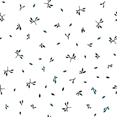 Yaprakları koyu mavi vektör sorunsuz doodle şablonu. Zarif bir parlak örnek yaprakları doğal tarzı ile. Kartvizit, Web siteleri için şablon.