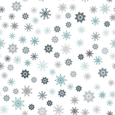 Koyu mavi güzel kar taneleri ile sorunsuz kapak vektör. Kristalleri ile glitter soyut Illustration buz. Desen tasarım kumaş, duvar kağıtları.