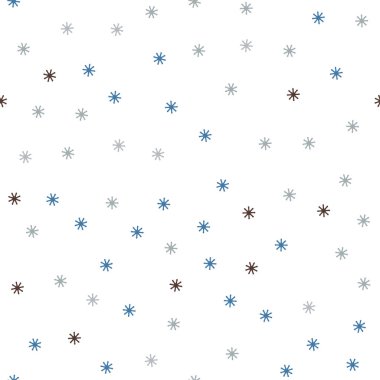 Açık mavi, sarı buz kar taneleri ile vektör sorunsuz şablonu. Kar Noel tarzı ile parlayan renkli resimde. Desen tasarım kumaş, duvar kağıtları.