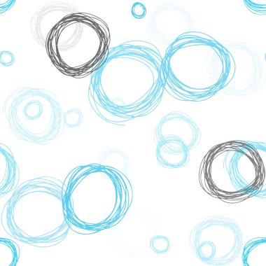 Kabarcıkları ile mavi vektör sorunsuz arka plan ışık. İllüstrasyon renkli soyut daireler parlayan ayarlanmış. Desen tasarım kumaş, duvar kağıtları.