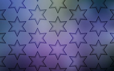 Hafif pembe, mavi vektör kapak ile küçük ve büyük yıldız. Glitter soyut illüstrasyon renkli yıldız ile. Akıllı tasarım, iş reklam için.