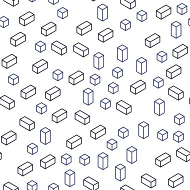 Koyu pembe, mavi kesintisiz, izometrik kapak poligonal tarzı vektör. Modern Soyut illüstrasyon renkli dikdörtgenler ile. Tekstil, kumaş, duvar kağıtları için tasarım.